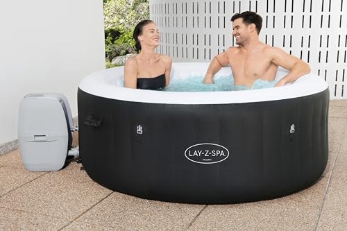 Bestway LAY-Z-SPA Miami AirJet™ Whirlpool, 180 x 66 cm, 2-4 Personen, rund, schwarz